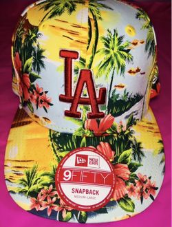 LA New Era Hat Cap Tropical Floral Print Los Angeles 9fifty Iconic  snapback fit Collector Accessory ML