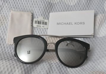 New MICHAEL KORS MK2056 32716G (Ila) 50mm Black Silver Sunglasses