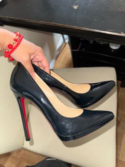 Black LV Red bottom Heels Size 39