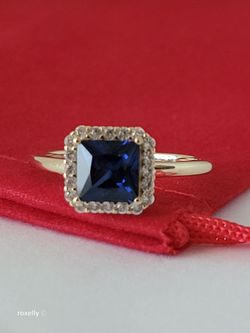 10K Yellow Gold with Blue and White Sapphires Cocktail Ring Size 6, Solid Gold/ Anillo de Oro con Zafiros Azules y Blancos! 👌🎁Post Tags: 10k 14k