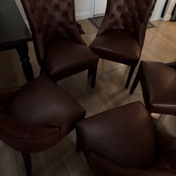 Pottery Barn Leather Dining Chairs