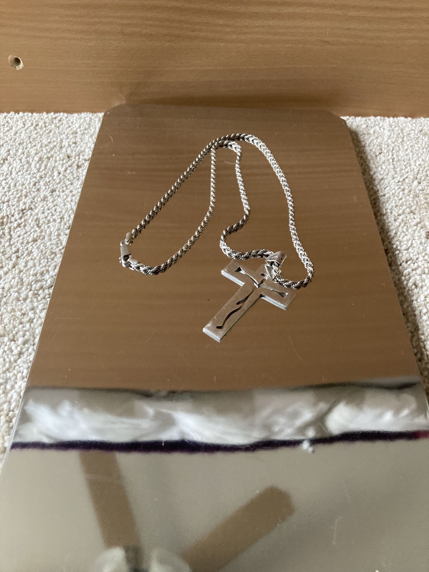 Sterling Silver Rope Chain & Pendant Chain: 24" Pendant: 2 3/4" H x 2 5/8" Weight: 32.2g 