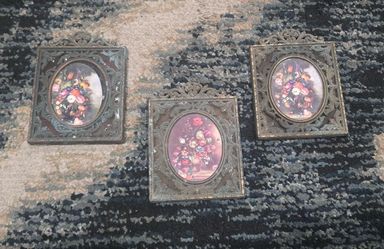 Vintage Italian miniature floral art prints