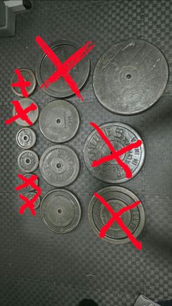 lot of assorted standard 1" hole weight plates