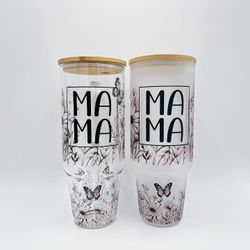 32oz Or 40oz Frost Or Clear Glass Tumbler Stanley Style With Handle