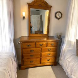Solid Wood Dresser With Mirror