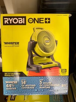 ONE+ 18V Cordless 7-1/2 in. Bucket Top Misting Fan + 4Ah Batteries (2)