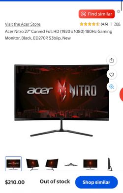 180 hz Acer Monitor
