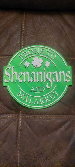 3d Printed Shenanigans Plaque With Desk Stand. 