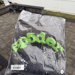 Sp5der Wait Web Hoodie Slate Grey Size Small