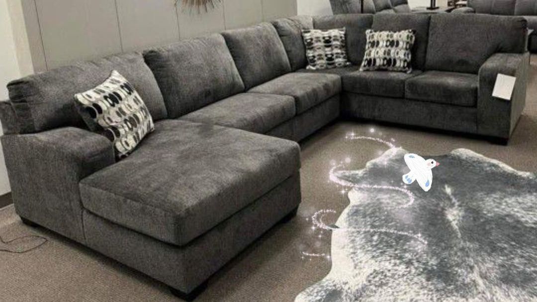$10 PAYMENT 👌 Ballinasloe Smoke Sectional Sofa With Chaise