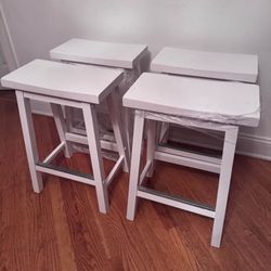 24” Solid Wood Saddle Seat Kitchen Bar Counter Stool