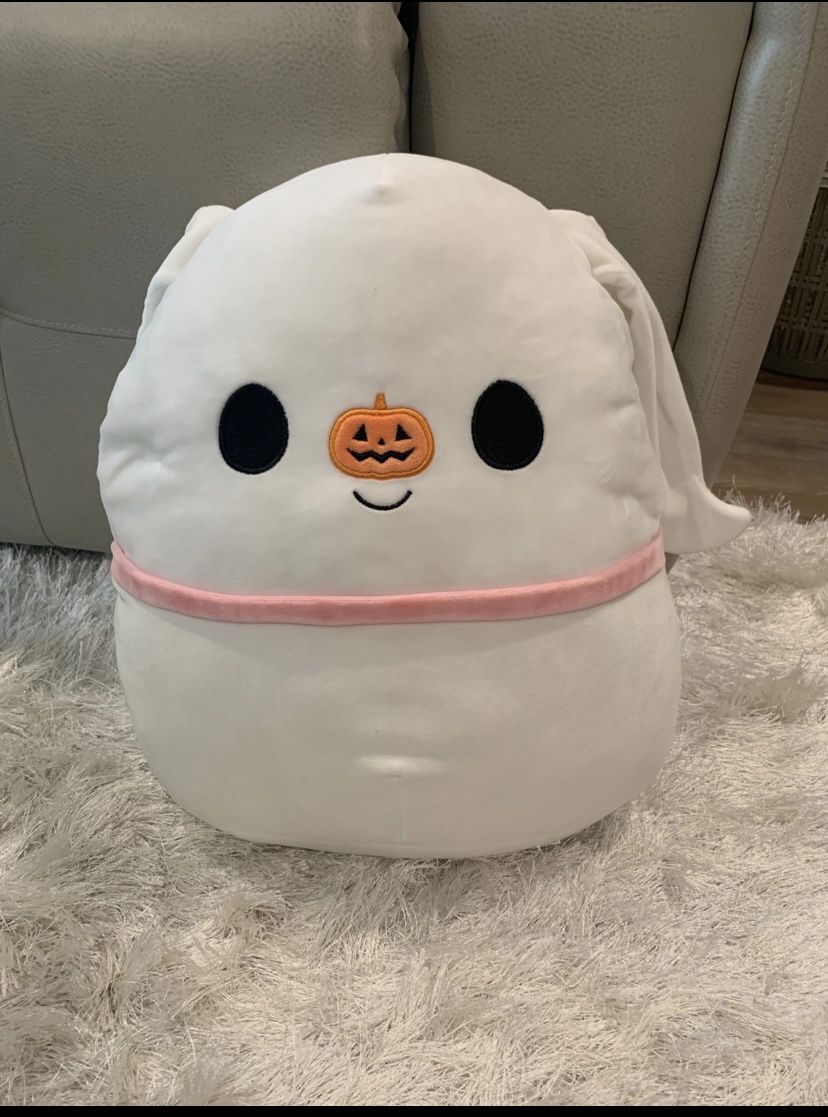 Original Squishmallows 16in The Nightmare Before Christmas Zero W/Pumpkin Nose