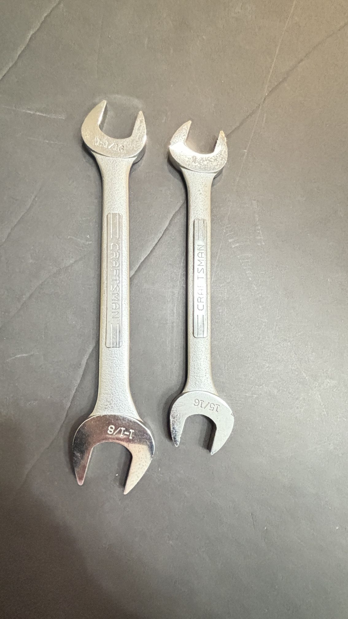 CRAFTSMAN Tool USA Open End Wrenches (2)pc, SAE, -V V- Series 15/16 to 1”, 1-1/16 to 1-1/8”