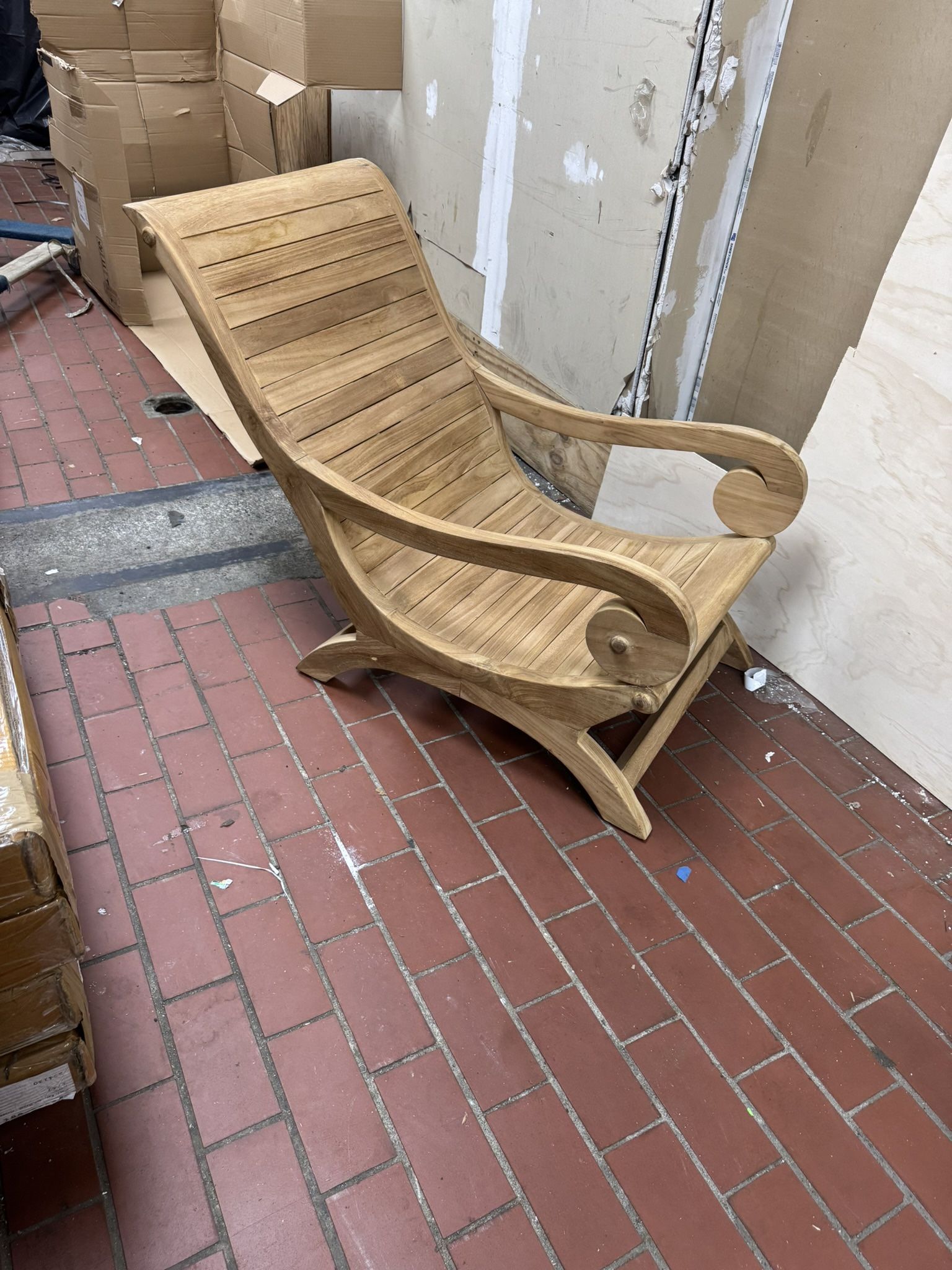 Brand New Teak Outdoor Lounge Chair