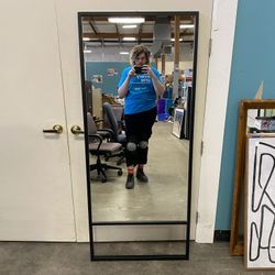 Heavy Black Metal Full Body Mirror