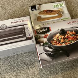 Toaster Oven, Electric Wok, Plus Baking Dishes