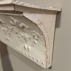 Metal/Wood Wall Shelf 36” W with decorative accent 