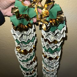 Green And Gold Graduation Money Lei
