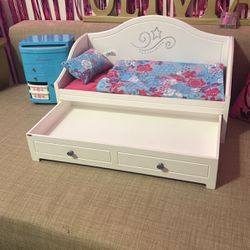 American Girl Doll Trundle Bed And Hair Accessory Cart