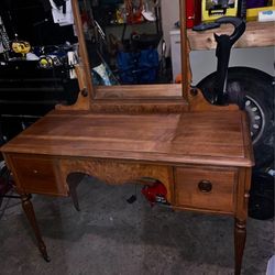 Antique Make up Vanity W Mirror 