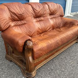 VINTAGE DANISH MID CENTURY LEATHER SOFA COUCH NIELAUS VIBTAC IPOLY STYLE