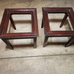 Studio Crafted Solid Square Glass Top Side Table $5