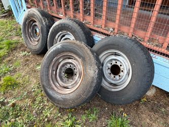 Classic Ford 8 lug 16 inch Steelies with tires