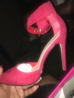 Red and zebra heels size 8