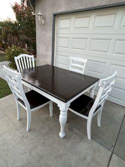 Farmhouse dining table with 4 chairs