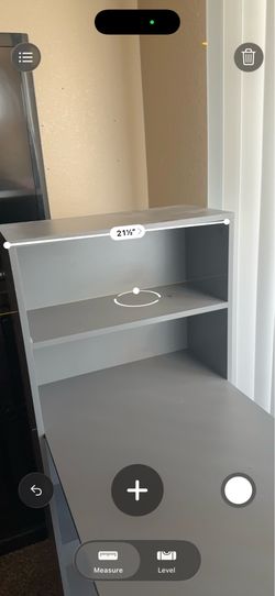 Gray Bookcase/ desk with Two Shelves