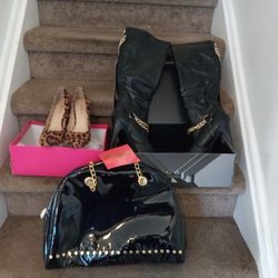 Two Pair Of Shoes And A Handbag