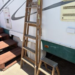 2 Pcs Davidson Wooden Painters Ladders