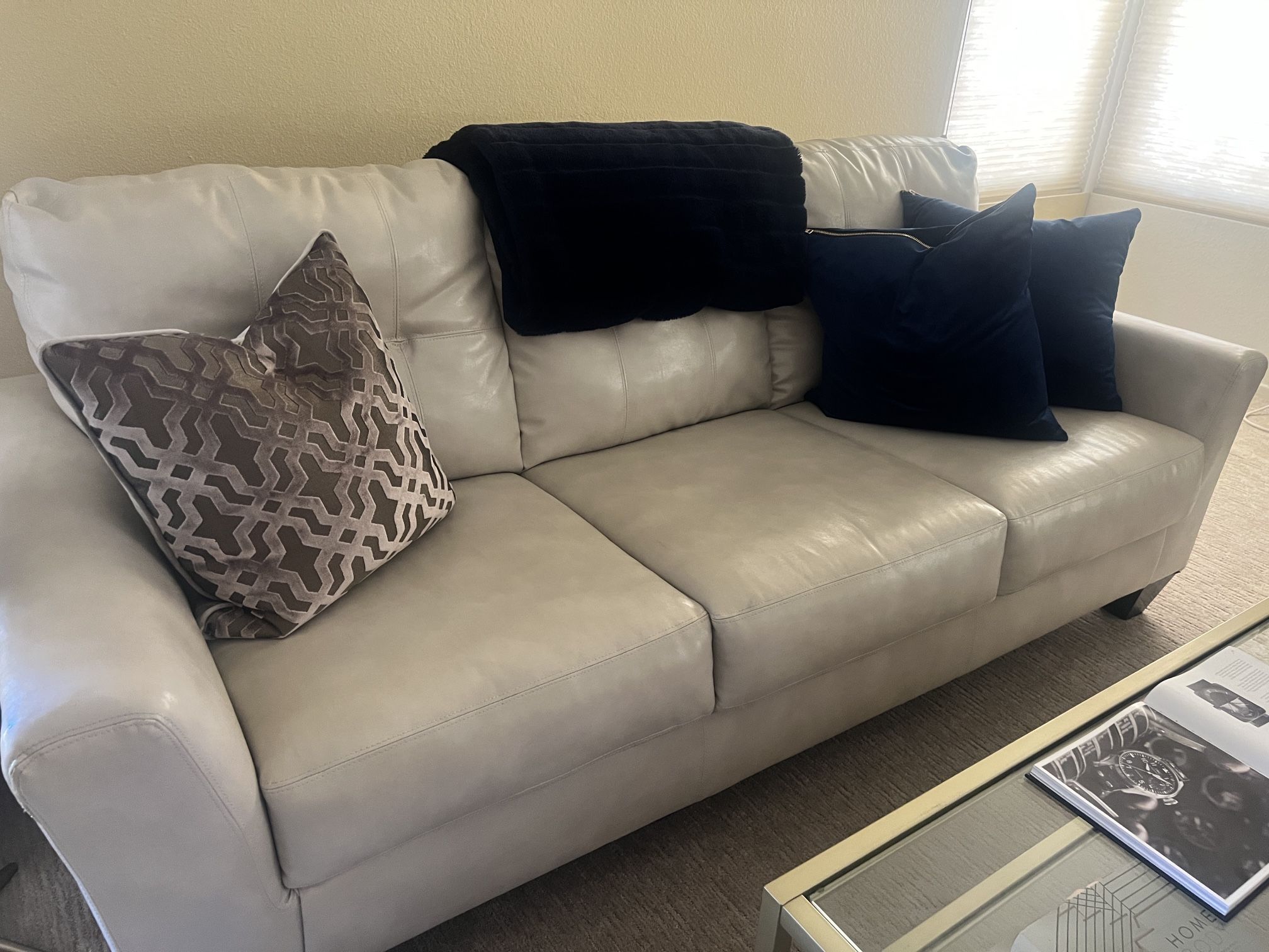 Faux Leather cream couch