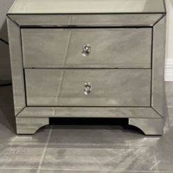 Mirrored Small Nightstand 