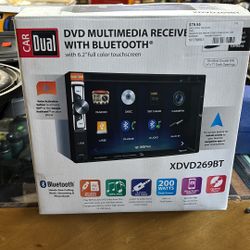 Car Audio Dual DVD Multimedia Receiver Double Din Stereo With Bluetooth 6.2” Screen New 