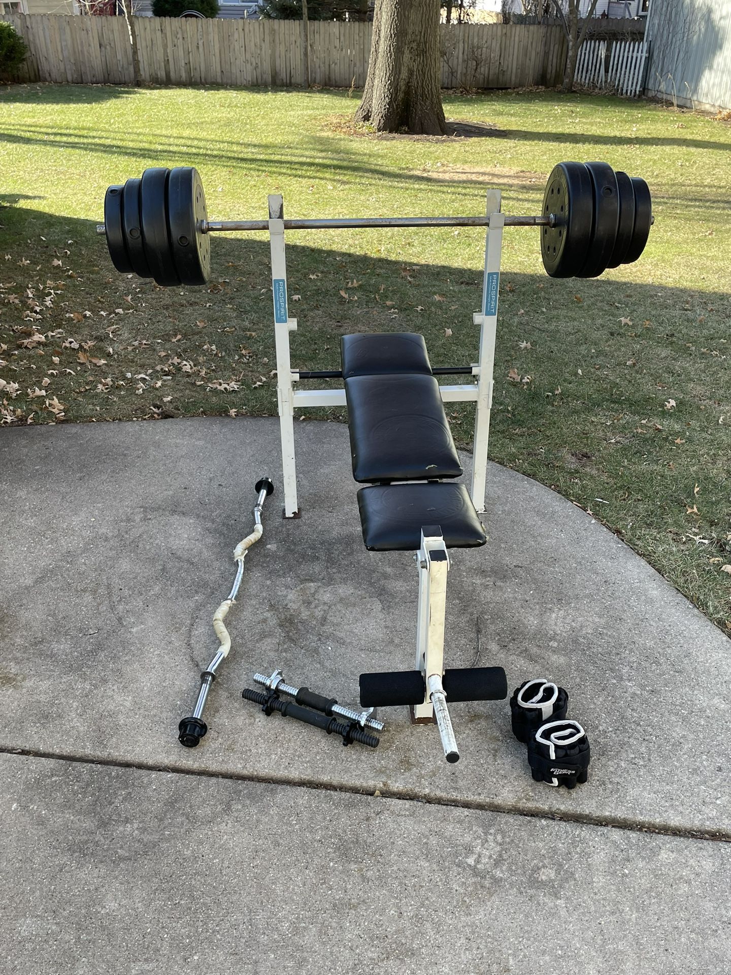 Bench Press with Weights and Bars