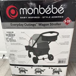 Monbebe Everyday Outings Wagon Stroller, Cobblestone Grey, Toddler, Unisex. NEW