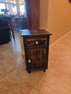 Rustic black side table