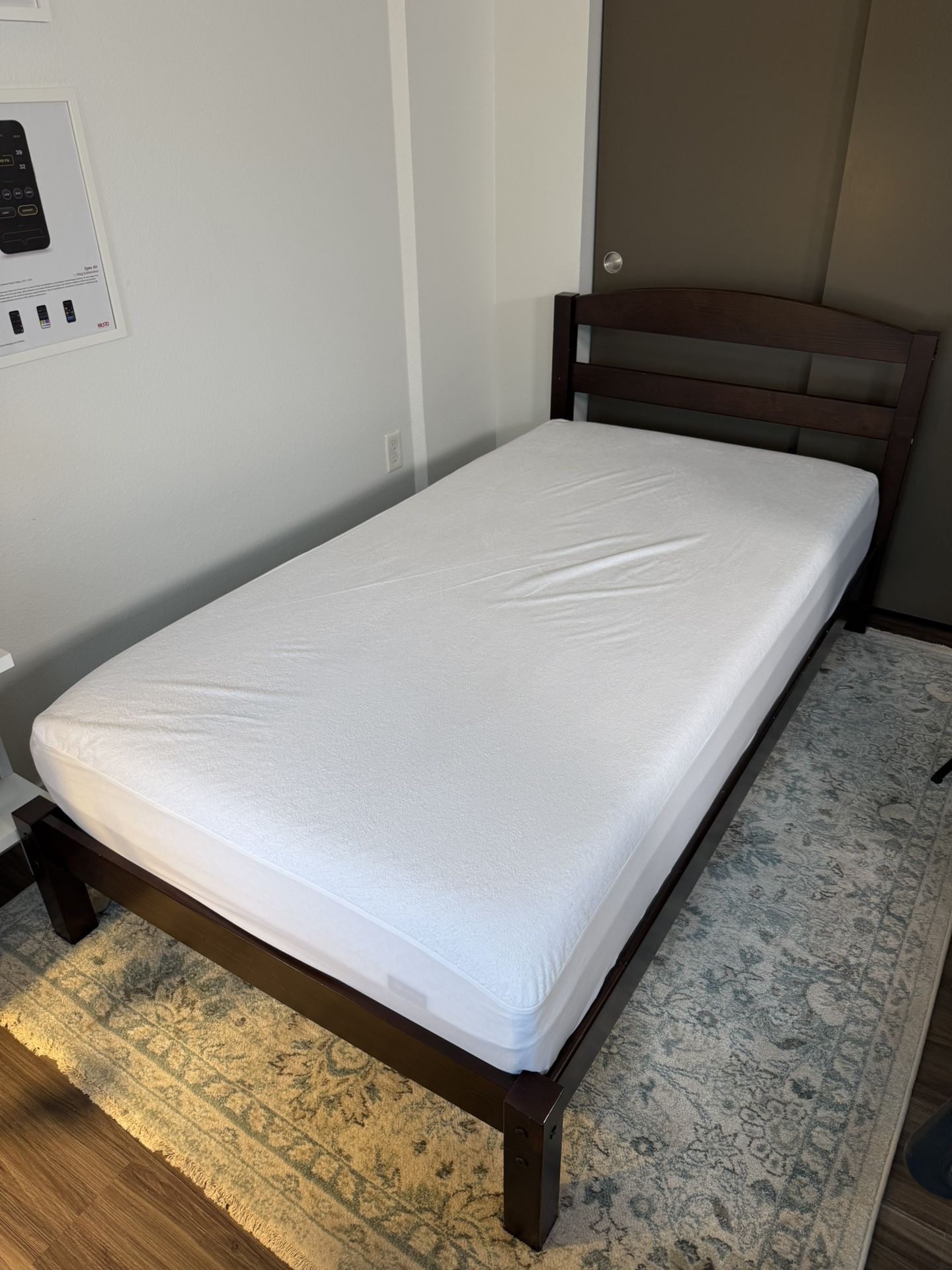 Twin Mattress + Bed Fra
