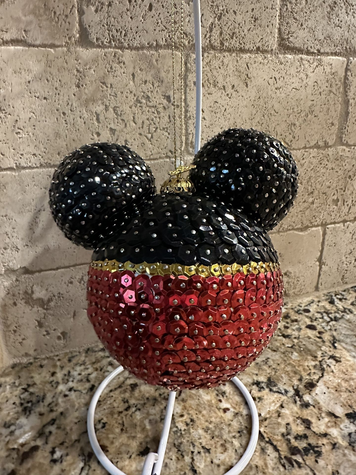 Handmade Mickey Ornament (6”H x 4 1/2)