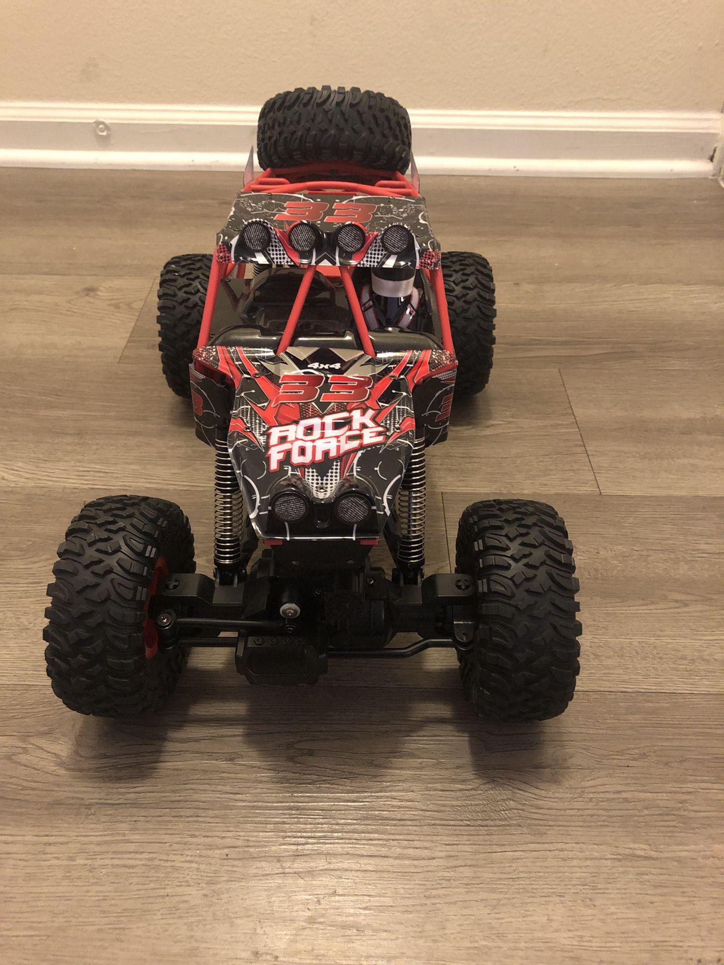 4 By 4 Rock Force RC Car Red And Black Extreme Power