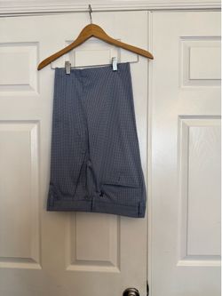 Ashworth Men's Performance Golf Shorts Blue Gray Micro Check Plaid Size 34