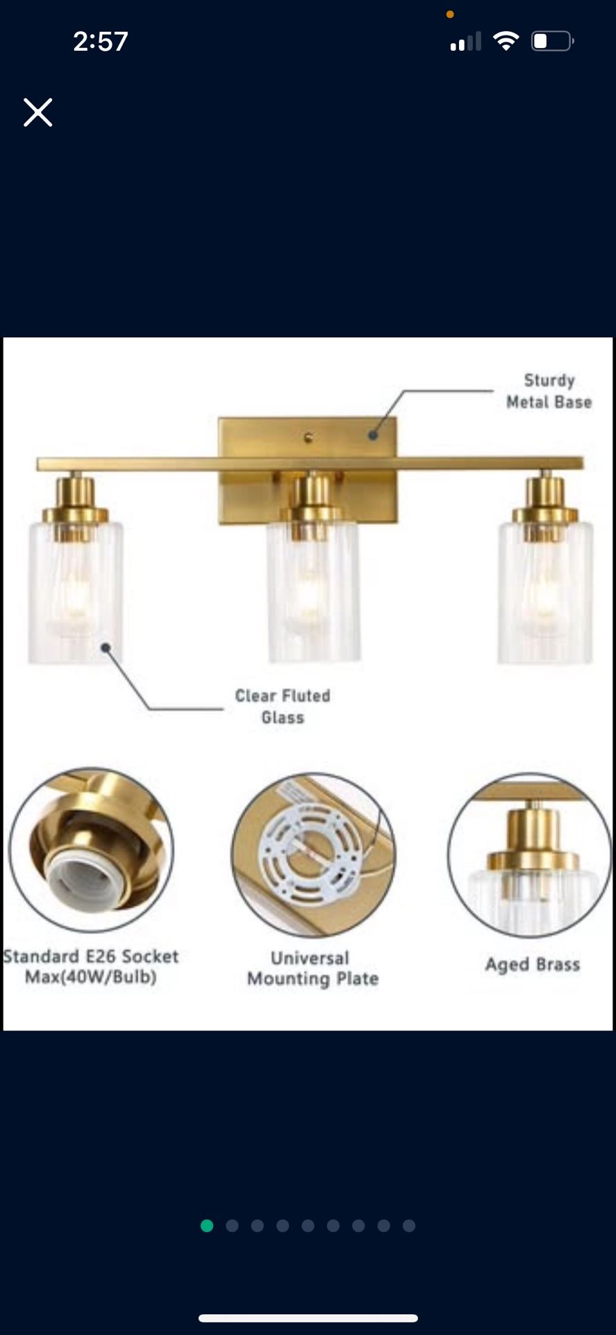β¨ Jonsi Gold Bathroom Light Fixture - Brand New! β¨ π° Retail: $105 | My Price: $25 (Brand New, Discounted!) π Pickup Location: Durango & 215 Upgrad