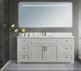 72 Inch Solid Wood Vanity | Single Sink with 6 Drawers