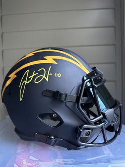 Justin Herbert signed full size eclipse replica helmet with Beckett COA