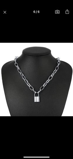 Silver Lock Chain Necklace