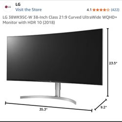 LG 38WK95C- W Curved Monitor 
