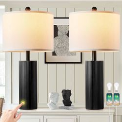 Touch Lamps, set of 2 includes bulbs 24.5" color black ~all New!