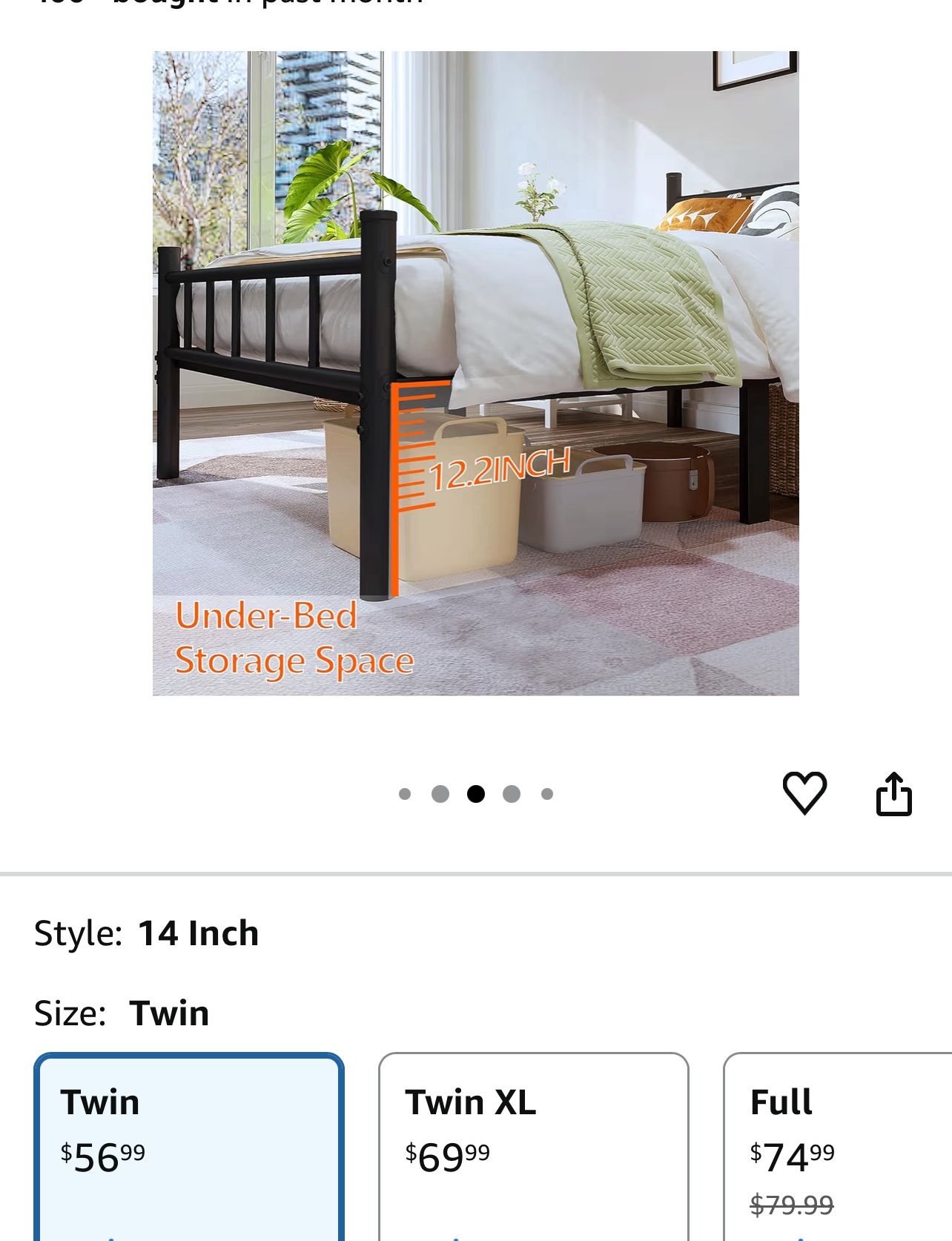 Twin Size Metal Bed Frame